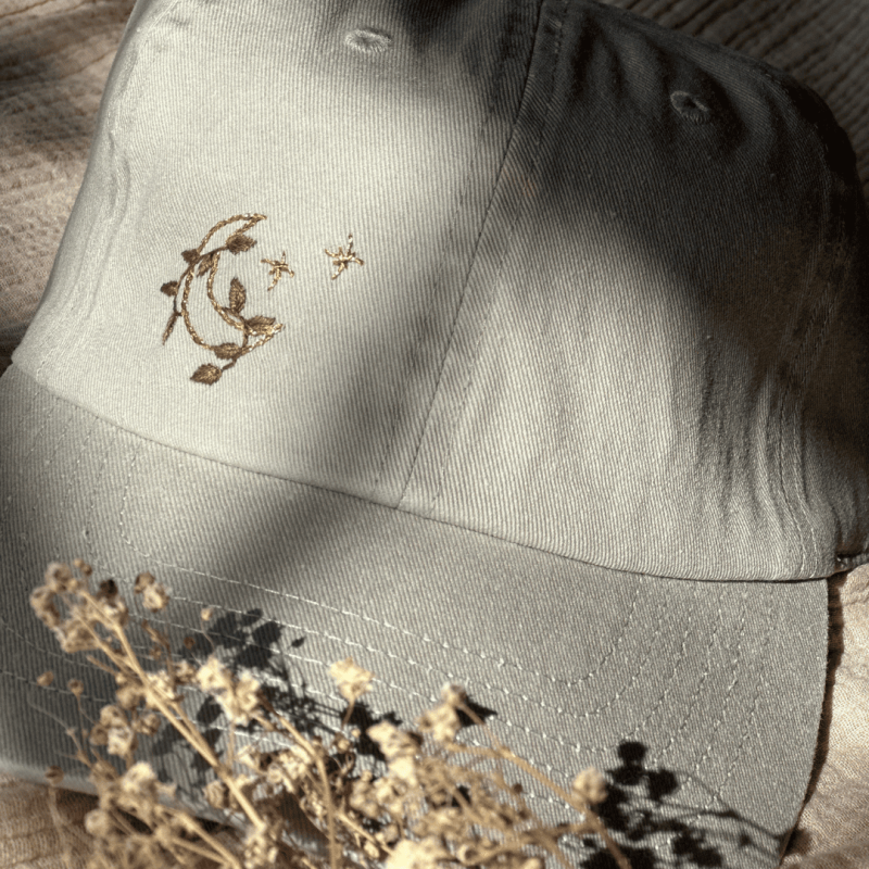 Casquette 100% coton brodée main astro & nature – Artisanat français - Alobélise Créations