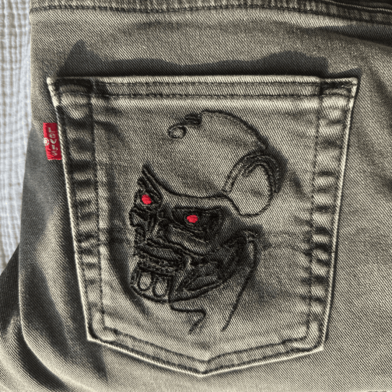Jean 511 Slim brodé Terminator - Alobélise Créations