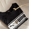 Tee-shirt Puma de seconde main brodé de fleurs dans le logo - Alobélise Créations