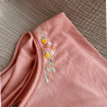 Tee-shirt brodé Col Fleuri - Alobélise Créations