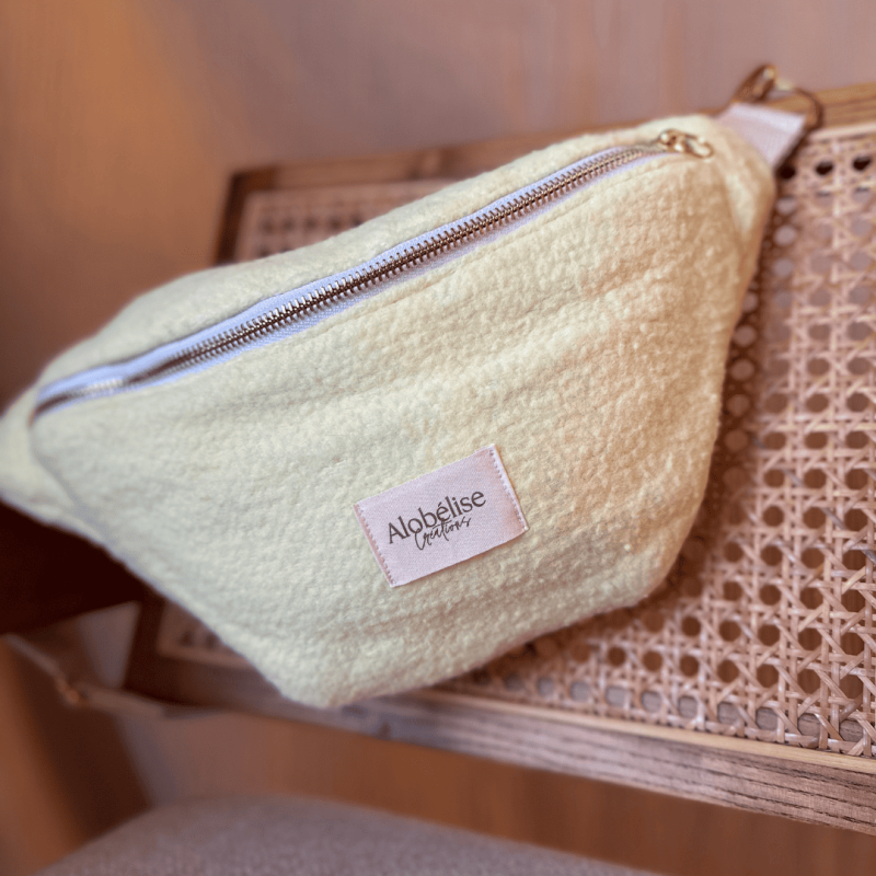 Sac banane en couverture polaire jaune – Pièce unique upcyclée | Alobelise