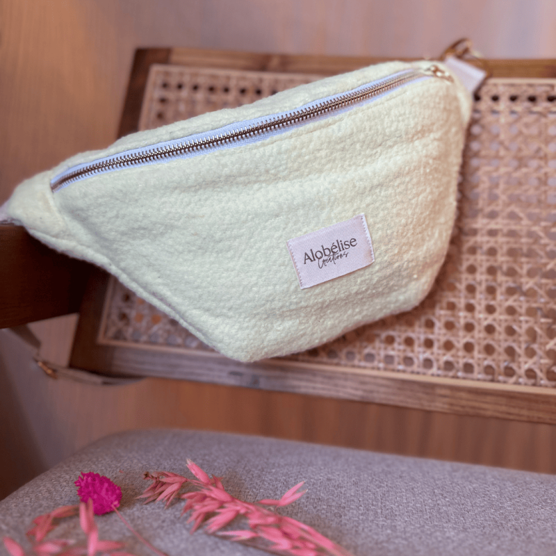 Sac banane en couverture polaire jaune – Pièce unique upcyclée | Alobelise
