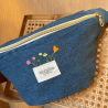 Sac Banane Denim brodé d'un bouquet - Alobélise Créations