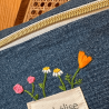 Sac Banane Denim brodé d'un bouquet - Alobélise Créations
