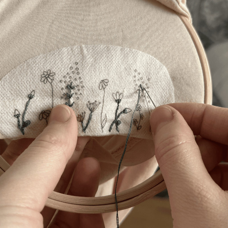 Kit de broderie florale DIY – motifs de fleurs à broder sur jean et vêtements
