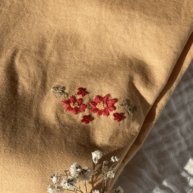 Kit de broderie florale DIY – motifs de fleurs à broder sur jean et vêtements