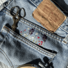 Kit de broderie florale DIY – motifs de fleurs à broder sur jean et vêtements