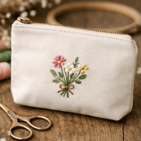 Trousse broderie fleurie initiation broderie Alobélise Créations
