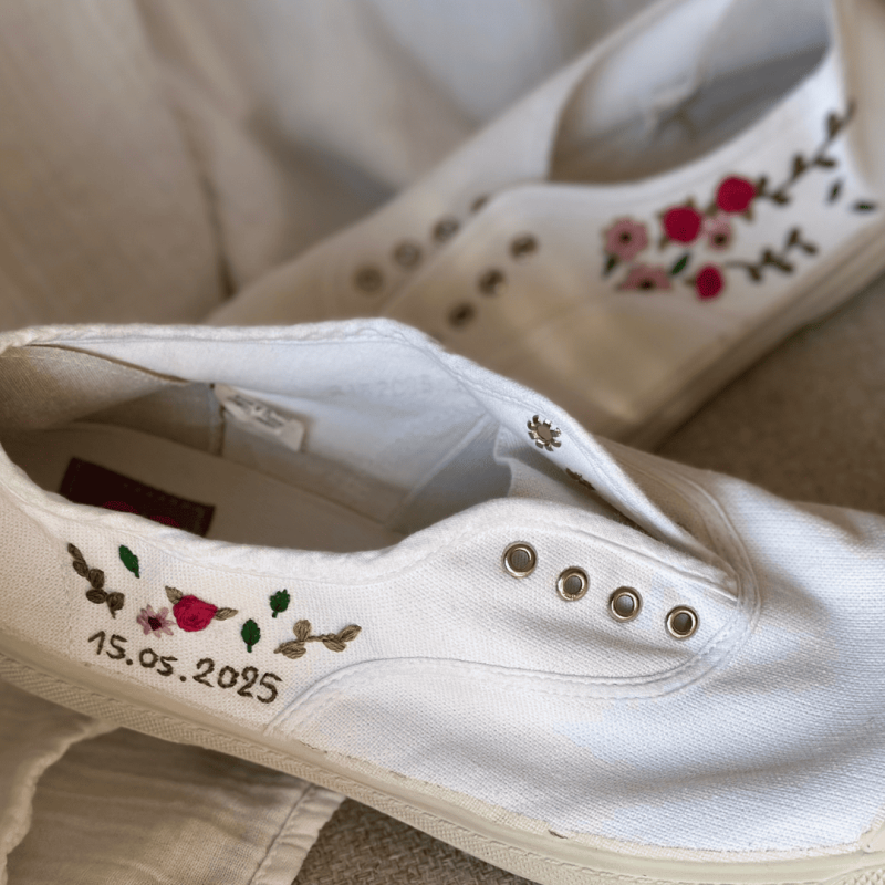 Baskets personnalisées brodées sur mesure - Alobélise Créations