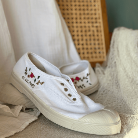 Baskets personnalisées brodées pour une mariée pour son mariage