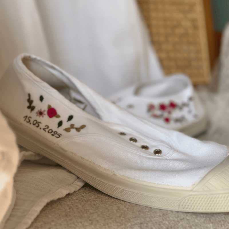 Baskets personnalisées brodées sur mesure - Alobélise Créations
