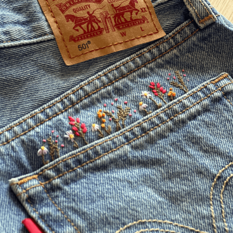 Short 501 Fleurs Sauvages - Alobélise Créations